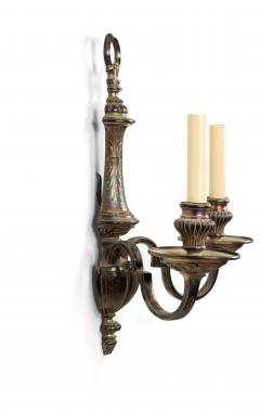 English Georgian Style Silver Plate Wall Sconce - 4659148