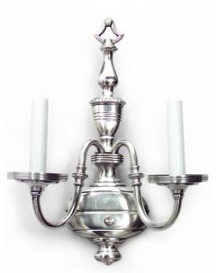 English Georgian Style Silver Plate Wall Sconces - 4667081