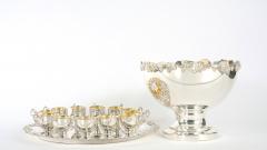 English Georgian Style Silver Plated Copper 15 Piece Punch Bowl Service - 1332918