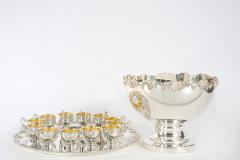 English Georgian Style Silver Plated Copper 15 Piece Punch Bowl Service - 1332939