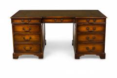 English Georgian Style Wooden Kneehole Partners Desk - 4653080