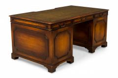 English Georgian Style Wooden Kneehole Partners Desk - 4653082