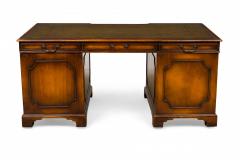 English Georgian Style Wooden Kneehole Partners Desk - 4653083