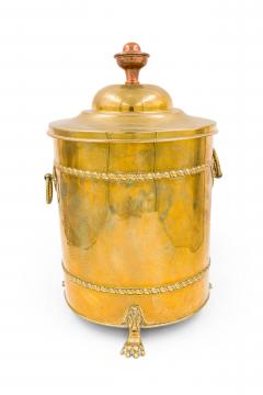 English Georgian style Brass Round Bucket With Lid - 4674924