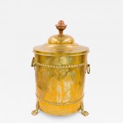 English Georgian style Brass Round Bucket With Lid - 4733411