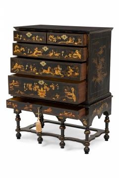 English Georgian style Highboy Chest Chinoiserie Style - 4169589