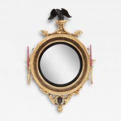 English Gilt Convex Girandole Mirror Circa 1805 1810 - 3824014