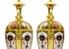 English Gilt Painted Royal Crown Derby Vases Urns - 2716806