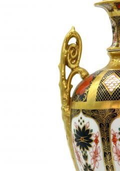 English Gilt Painted Royal Crown Derby Vases Urns - 2716811