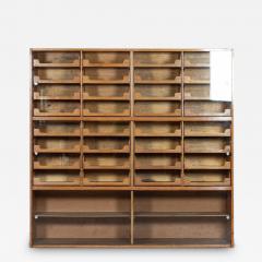 English Glazed Oak Haberdashery Cabinet - 3064319