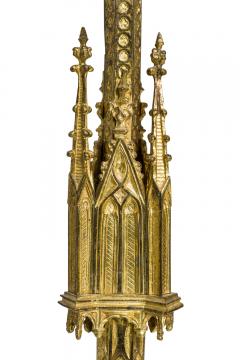 English Gothic Revival Bronze Dore Altar Candlestick - 4665100