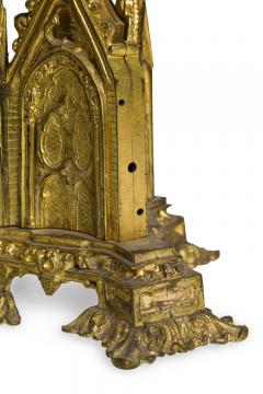 English Gothic Revival Bronze Dore Altar Candlestick - 4665103
