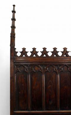 English Gothic Revival Walnut Full Size Bed - 4629246