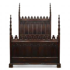 English Gothic Revival Walnut Full Size Bed - 4631021