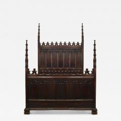 English Gothic Revival Walnut Full Size Bed - 4631023