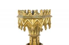 English Gothic Style Bronze Dore Altar Candlesticks - 4660761