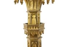 English Gothic Style Bronze Dore Altar Candlesticks - 4660762