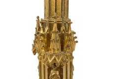 English Gothic Style Bronze Dore Altar Candlesticks - 4660764