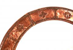 English Hammered Copper Round Mirror - 4448007