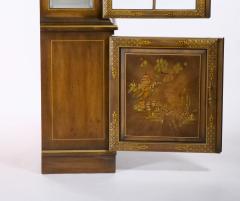 English Hand Painted Decorated Wood Chinoiserie Display Cabinet - 3076989