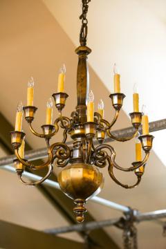 English Heavy Bronze Two Tier Chandelier with 12 Arms Circa 1900 - 2255036