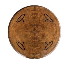 English Inlaid Burl Walnut Circular Occasional Side Tripod Table - 4252250