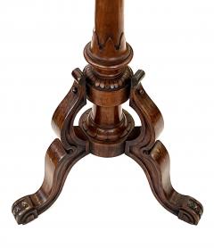 English Inlaid Burl Walnut Circular Occasional Side Tripod Table - 4252252