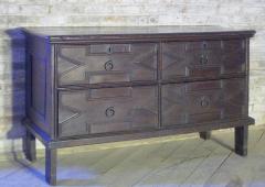 English Jacobean 17th Century Oak Four Drawer Commode of Rare Form - 2317919