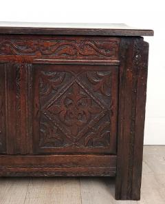 English Jacobean Oak Coffer with Later Lid - 3711326