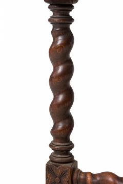 English Jacobean Style Carved Spiral Turned Leg Octagonal Occasional Side Tabl - 4660532