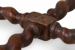 English Jacobean Style Carved Spiral Turned Leg Octagonal Occasional Side Tabl - 4660536