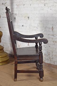 English Jacobean Style Oak Wainscot Armchair - 4347038