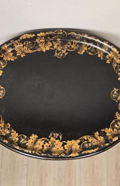 English Lacquered Gilt Papier m ch Tray circa 1870 - 4573375