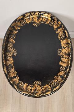 English Lacquered Gilt Papier m ch Tray circa 1870 - 4573376