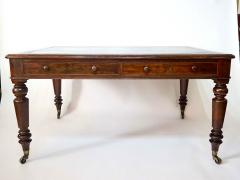 English Late Regency Double Sided Mahogany Library Writing Table circa 1830 - 4350152
