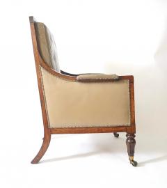 English Late Regency William IV Rosewood Leather Bergere circa 1835 - 3693728