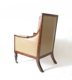 English Late Regency William IV Rosewood Leather Bergere circa 1835 - 3693730
