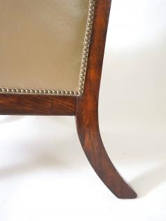 English Late Regency William IV Rosewood Leather Bergere circa 1835 - 3693736