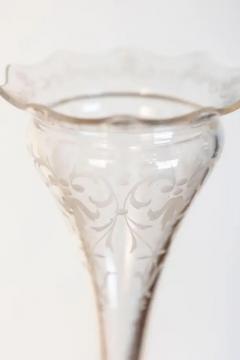 English Late Victorian Epergne with Silver Base and Crystal Vase 19th Century - 3660331