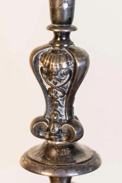 English Late Victorian Epergne with Silver Base and Crystal Vase 19th Century - 3660336