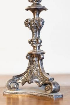 English Late Victorian Epergne with Silver Base and Crystal Vase 19th Century - 3660338