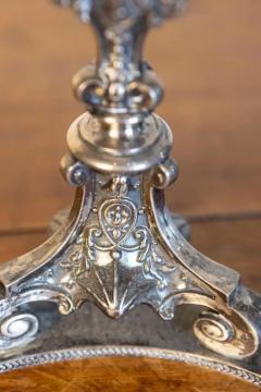 English Late Victorian Epergne with Silver Base and Crystal Vase 19th Century - 3660346