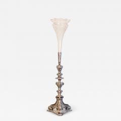 English Late Victorian Epergne with Silver Base and Crystal Vase 19th Century - 3663561