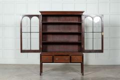 English Mahogany Arched Glazed Dresser Cabinet - 3200301