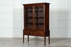 English Mahogany Arched Glazed Dresser Cabinet - 3200302