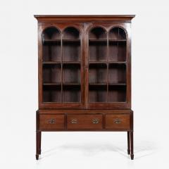 English Mahogany Arched Glazed Dresser Cabinet - 3202250