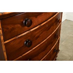 English Mahogany Chest with Faux Bamboo Trim - 3888008