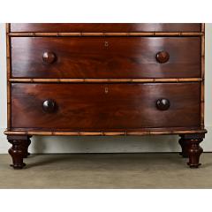 English Mahogany Chest with Faux Bamboo Trim - 3888015