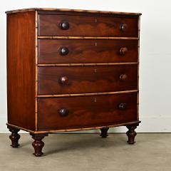 English Mahogany Chest with Faux Bamboo Trim - 3888034