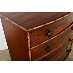 English Mahogany Chest with Faux Bamboo Trim - 3888048